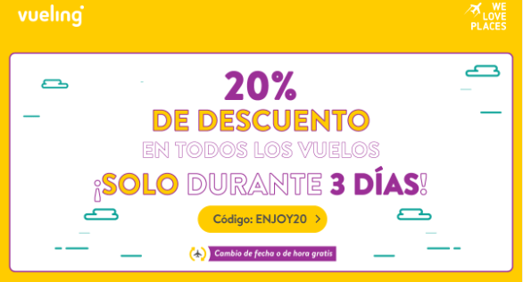 20% descuento billetes en Vueling - Viajerononstop.com
