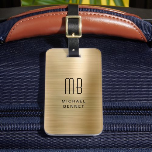 etiqueta de equipaje personalizada de metal cepillado