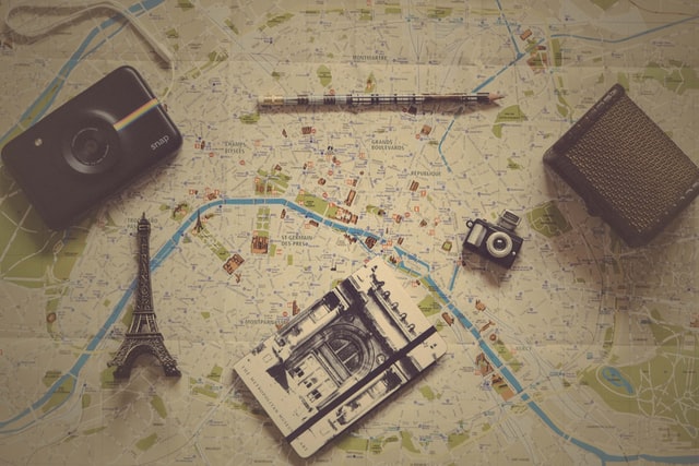 mapa antiguo de parís