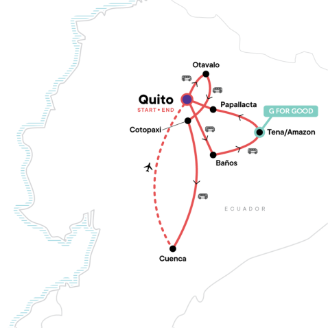 Ecuador mapa turístico