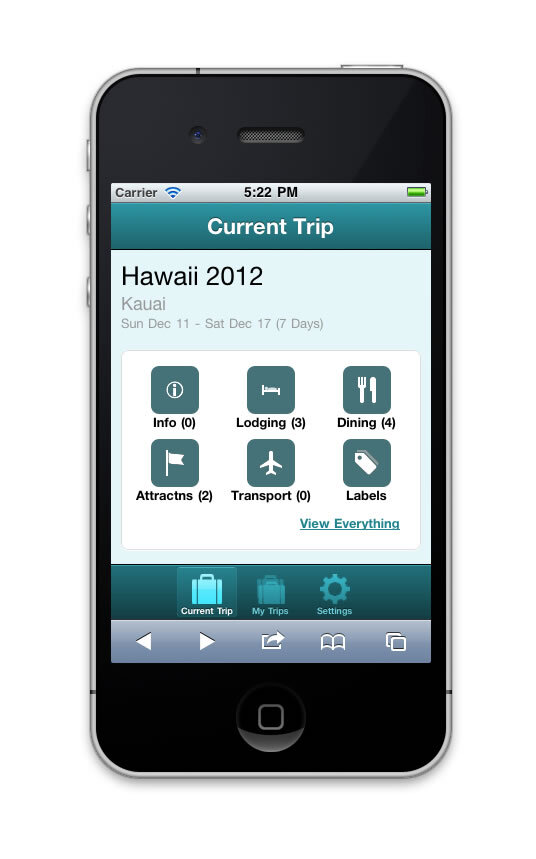 aplicación móvil planapple planificador de viajes a hawaii
