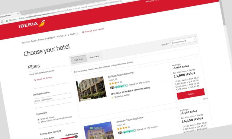 Iberia Plus: canjea tus Avios por noches de hotel