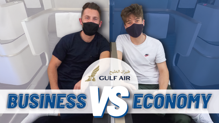 Míranos volar con Gulf Air de dos maneras diferentes: clase ejecutiva versus clase económica